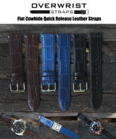 สายนาฬิกาหนังวัวปั้มลายจระเข้ รุ่น Flat Cowhide Quick Release Leather Straps