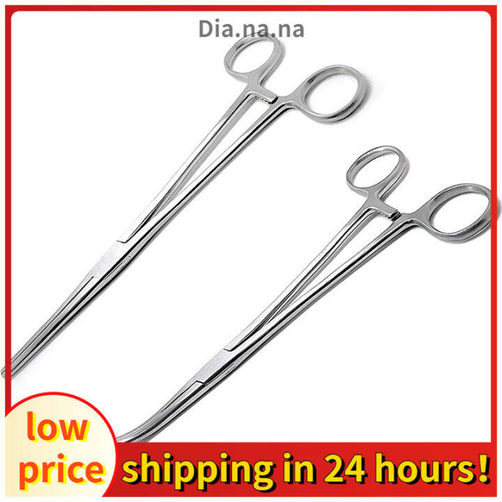 Tweezers Stainless Steel Hemostatic Forceps Straight Bent Needle Holder ...