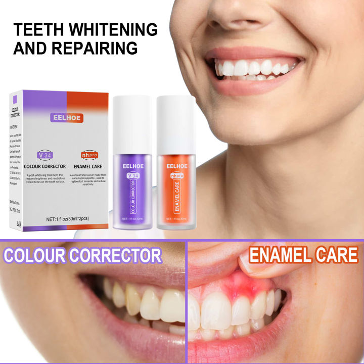 จัดส่งจากประเทศไทย-eelhoe-v34-toothpaste-repair-teeth-repair-oral-cleaning-whitening-and-removing-tooth-stains