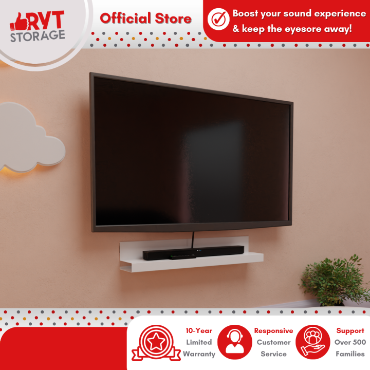 RYTStorage WallMounted TV Sound Bar Shelf 90 & 120cm Lazada PH