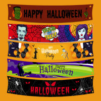 Happy Halloween Bloody Bat ฟักทอง Ghost พิมพ์ฉากหลังแขวนแบนเนอร์ตกแต่งฮาโลวีน Carnival 300X50ซม.