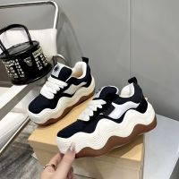 [IN STOCK] Fast Deliveryh~Big Wave Bread Shoes Casual Versatile Thick Sole Elevated Shoes