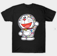 Japanese anime Doraemon graphic cotton O-neck T-shirt for men