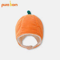 Pureborn Unisex Baby Boys Girls Beanie Hat น่ารักขนแกะเรียงรายการ์ตูนสัตว์หมวกน่ารักสีส้มฟักทองฤดูใบไม้ผลิหมวกฤดูหนาว