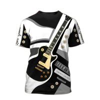 SHIRT - (All sizes T are in stock) 3D guitar music instrument printed short sleeved mens T-shirt, large unisex clothing, pop music style, street trend, Harajuku, 2023 (You can customize the name and pattern for free) - TSHIRT