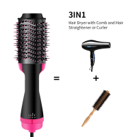 One Step Hair Dryer Electric Hot Air Brush Multifunctional Negative Dryer brush Negative Ion Generator Hair Straightener Curler