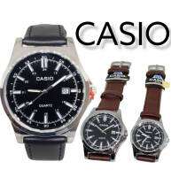 (พร้อมกล่อง) นาฬิกาข้อมือcasio สายหนัง สีน้ำตาลดำ วันที่ นาฬิกากันน้ำ นาฬิกาผู้ชาย นาฬิกาผู้หญฺิง ควอตซ์ชายหญิง RC631