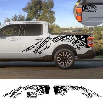 ﹊✺ Pickup Body Side Sticker For Ford Maverick XL XLT Lariat 2022 Truck Splash Grunge Decor Decal Trunk Vinyl Cover Auto Accessories