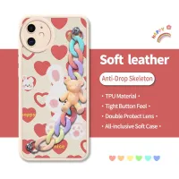 protective case Solid color Phone Case For iphone 11 Skin-friendly feel Liquid silicone shell Cartoon Raised lens cute