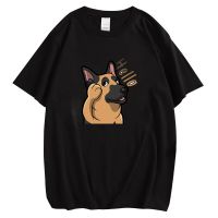 CLOOCL 100% Cotton Men T-shirt Animal German Shepherd Calling Chest Print Tees Summer O-neck Hip Hop Tops Harajuku Men Clothing XS-4XL-5XL-6XL