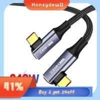 HONEYDEWD แท็บเล็ตแล็ปท็อป 4K 60Hz ตัวผู้-ตัวผู้ ชาร์จได้อย่างรวดเร็ว Pd 240W สายเคเบิล USB-C ถึง Type C สายดาต้า