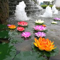 Artificial Lotus Fake Water Lily Flower Pond Tank Flowers Plant Ornament Wedding Party Fake Bouquet Decor Home Pond Decoration