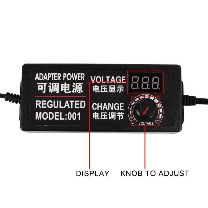 adjustable-3v-24v-2a-ac-dc-adapter-eu-plug-display-screen-plastic-voltage-regulated-power-supply-adatpers-8-pcs-connectors-cables-converters