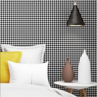 ▽☃▩ Houndstooth Black and White Plaid Wallpaper Modern Simple Ins Bedroom Living Room Wallpaper Nordic Wall Paper PVC Waterproof