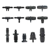 3/8 8mm Garden Hose Connector 8/11 To 4/7 3/5mm Hose Reducer Water Splitter Tee Elbow End Plug Drip Irrigation System Fitting