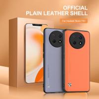 เคสโทรศัพท์หนัง PU สุดหรูสำหรับ Huawei Nova Y91 Y90 NovaY90 NovaY91 4G 2023 2022ฝาหลังซิลิโคนสีด้านฝาหลังเคสป้องกันทนแรงกระแทก