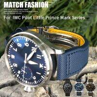 [ดีที่สุด A]✩ ✩ คุณภาพสูง Nylon Calfskin Watch Band 21มม. 22มม. ใส่ได้พอดีกับ IWC นักบิน IW5009ปืนใหญ่สายรัดข้อมือ IW3880นาฬิกาข้อมือสายรัดสีดำหนัง