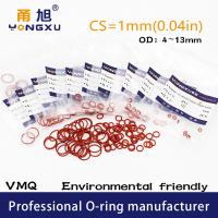 10PCS/Lot Red Silicone Ring VMQ O-Ring CS1mm Thickness OD4/5/6/7/8/9/10/11/12/13x1mm O Ring Seal Rubber Gasket Rings Washer