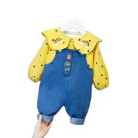 Newborn Clothes Childrens Clothing Sets shirt jeans Denim overalls kids Suits cotton Baby Clothes 2pcs Baby girls Set