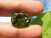 เพชรรัสเซีย  AAA DIAMOND OLIVE GREEN OVAL Cubic zirconia 16 CARATS ....1 PIECES