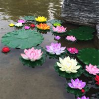 Floating Artificial Lotus Fake Plant Flower DIY Water Lily Simulation Lotus Micro Landscape for Pond Home Garden Decoration Artificial Flowers  Plants