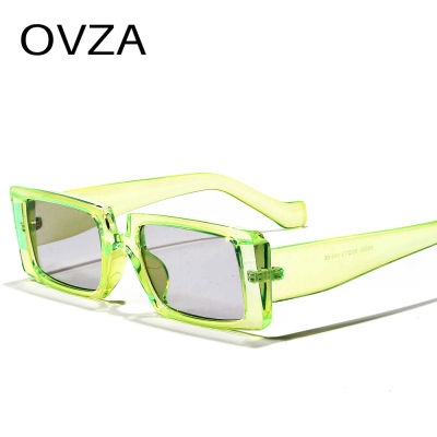 OVZA สี่เหลี่ยมผืนผ้าแว่นตากันแดดผู้หญิงยี่ห้อดีไซเนอร์สำหรับผู้ชายแคบแว่นตาแฟชั่นอุปกรณ์เสริม S2001