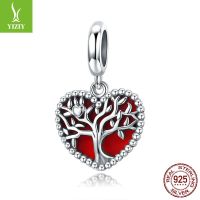 [COD] Ziyun tree of life silver pendant dripping oil heart-shaped beads accessories cross-border wholesale SCC1556