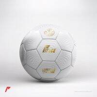 FIERCE NATIVE GOLD Leather MS Football Official S5 White/Gold ลูกฟุตบอลหนังเย็บ วัสดุพีวีซี รุ่นเนทีฟโกลด์ สีขาว/ทอง เบอร์5