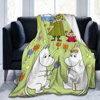 Moomin ผ้าห่มเครื่องปรับอากาศอบอุ่นและนุ่ม,โซฟาแบบเตียง,ห้องนั่งเล่น,การพิมพ์ด้วยเทคโนโลยี