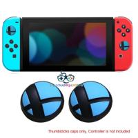 Super Smash Bros Silicone Rubber Soft Analog ThumbStick Grips Caps For Nintendo Switch NS Joy-Con Controller - Blue 1 Pair ซิลิโคนอนาล็อก [จุกยาง] ลายมาริโอสแมช น้ำเงิน 1คู่