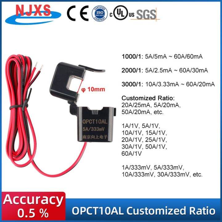 Miniature Split Core Transformer Opct10al 5a 20a 333mv 10a 50a 0 707v