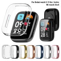 Soft Silicone Case Glass For Redmi Watch 3 Active 3 Lite Smart Watchband Screen Protector Cover for Xiaomi Redmi Watch 3 Active