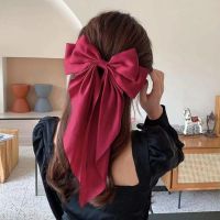 【CC】♕◕  Ladies Hairpins Color Big Bow Hair Clip Student Uniform Headdresse Accessories