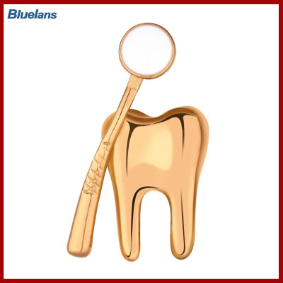 Bluelans®เข็มกลัดติดเข็มกลัดชุดอุปกรณ์ทันตกรรมสีทอง/เงินลายการ์ตูนหมุดเข็มกลัดฟันสำหรับตกแต่งที่หรูหรา
