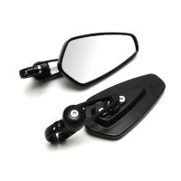 2pcs Motorcycle Rearview Mirror Left Right 7/8 Inch Bar End CNC Aluminum 360-degree Swivel Stand Clear Vision Rear View Mirrors Mirrors