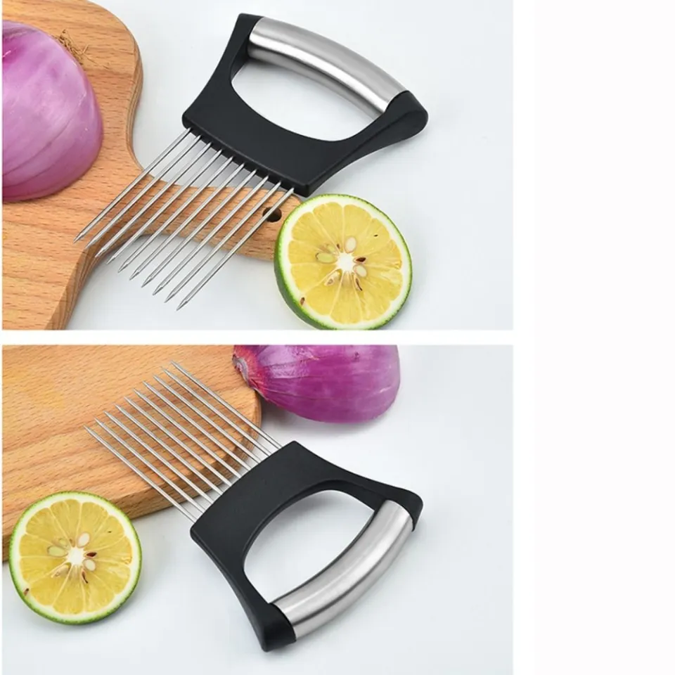 DYT Stainless Steel Food Slice Assistant Kitchen Gadgets Cutting Tools  Onion Cutter Holder Tomato Cutter Onion Holder Vegetable Slicer Lazada PH