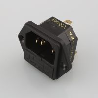 FI-03G 24K Gold Plated IEC AC Inlet IEC input socket with Solder HIFI Socket with fuse