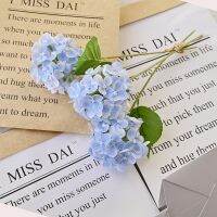 Garden Decorative Artificial Flowers 3D Small Hydrangea Sprigs Simulation Flower Latex Blue Hydrangeas Table Decoration Plants Artificial Flowers  Pla