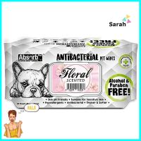 ผ้าเช็ดทำความสะอาดสัตว์เลี้ยง ABSORB PLUS ANTI BAC FLORAL 80 แผ่นPET WIPES ABSORB PLUS ANTI-BACTERIAL FLORAL 80PCS **โปรโมชั่นสุดคุ้ม โค้งสุดท้าย**