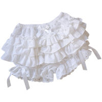 ผู้หญิง Bowknot Frilly ลูกไม้ Ruffle ฟักทอง Bloomers Victorian Bloomer กางเกงขาสั้น Lolita Vintage Gothic Pantaloons Costum