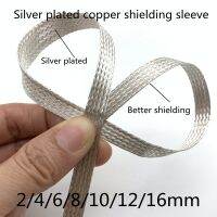 Silver Plated Copper Shielding Sleeve 2 4 6 8mm Telescopic Braided Net Anti-Interference Wire Electromagnetic Wave Proof Sleeves