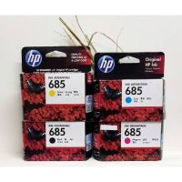 Hp inkjet 685 มีสีฟ้า,แดง,เหลือง,ดำกล่องไม่สวยค่ะ บริการเก็บเงินปลายทาง