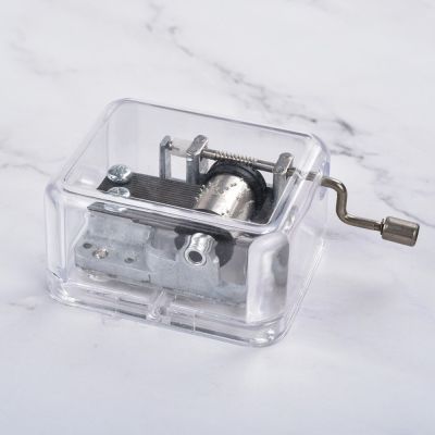 Hand Operated Music Box Acrylic Creative Crafts Ornaments Hand Movement Birthday Gifts Women Boyfriend Music Home Decor