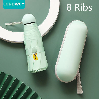 LORDWEY 8-Ribs Sun Umbrella Portable Mini Umbrella Sun Protection UV Folding Pocket Capsule Umbrella Parasol With Box