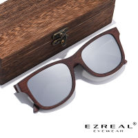 EZREAL Natural Bamboo Wooden Sunglasses Handmade Polarized Mirror Coating Lenses Eyewear With Gift Box