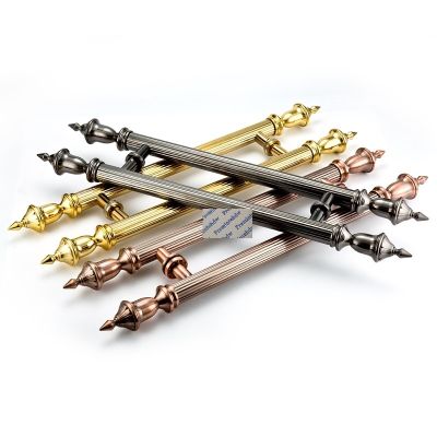 ❖■♈ European Stainless Steel Back To Back Wooden Glass Door Pull Finial Crown Commercial Entry Antique Bronze Rose Gold White Black