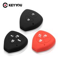 ஐ KEYYOU Silicone Car Key Case Cover For Toyota Auris HiLux Corolla Fortuner Prado Verso Camry Yaris Vitz Vios Ractis 2/3/4 Button