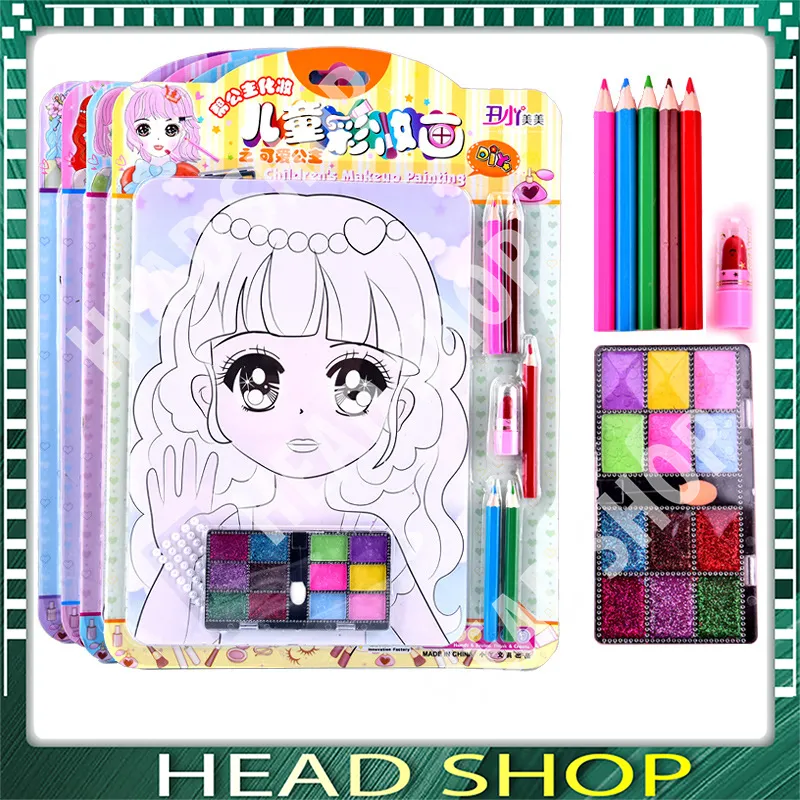 BỘ 4 TRANH VẼ TRANG ĐIỂM CÔNG CHÚA mã TT, BỘ ĐỒ CHƠI TÔ MÀU TRANG ĐIỂM CHO  BÉ GÁI HEADSHOP 