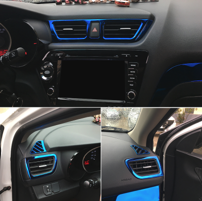 5pcsset Car styling ,Car Air Vent cover trim Decoration frame Fit For KIA RIO 3 K2 2011-2014 2015 2016car accessories