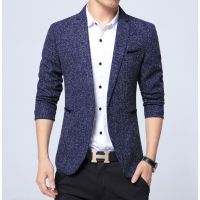 Men Business Blazer Casual Cotton Slim Coat Style Suit Blazer Male Suits Jacket